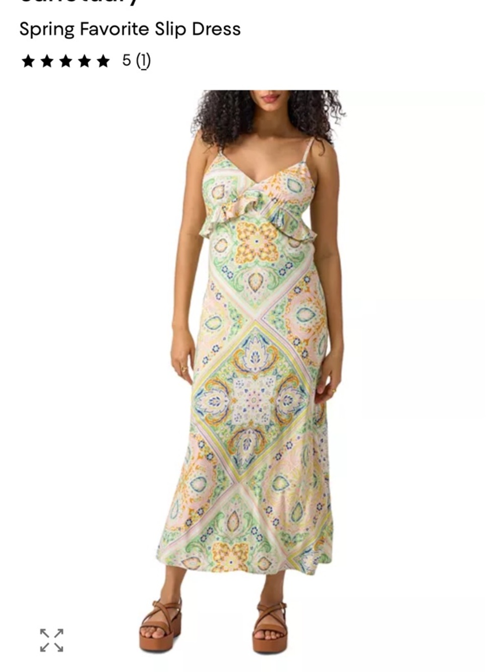 Sanctuary Pastel Paisley Maxi Slip Dress in Yellow, Green & Pink